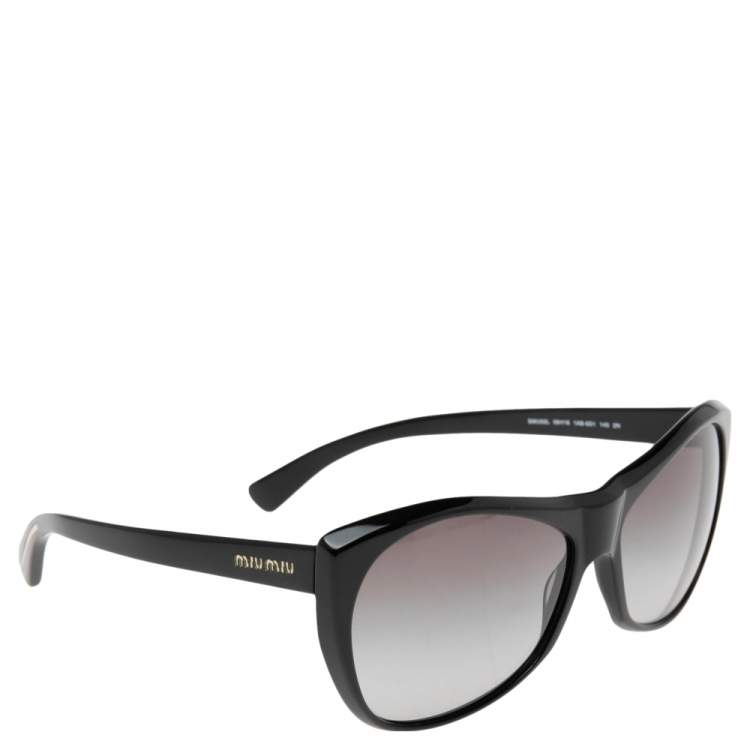 مملوكة مسبقًا Miu Miu Black SMU02L Gradient Rectangle Sunglasses