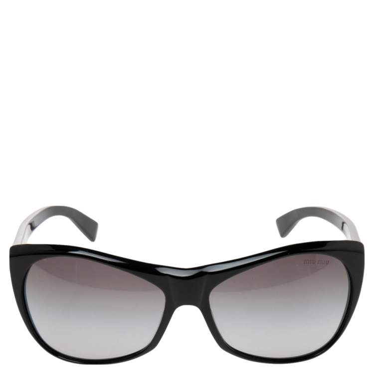 مملوكة مسبقًا Miu Miu Black SMU02L Gradient Rectangle Sunglasses