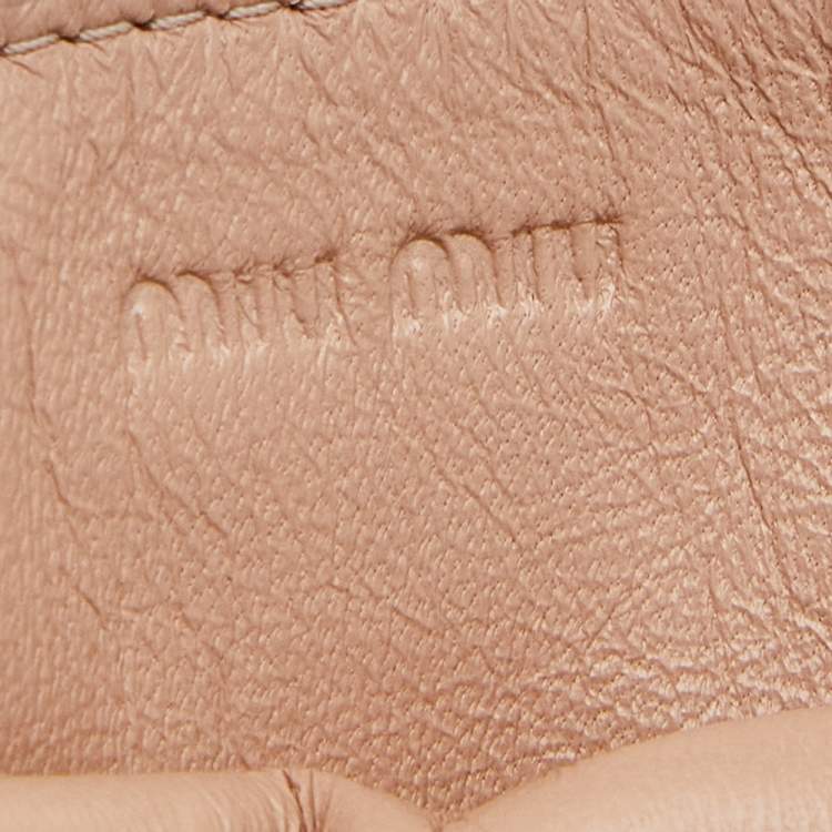 Pre Owned Miu Miu Beige Patent Leather Ruffle Phone Case