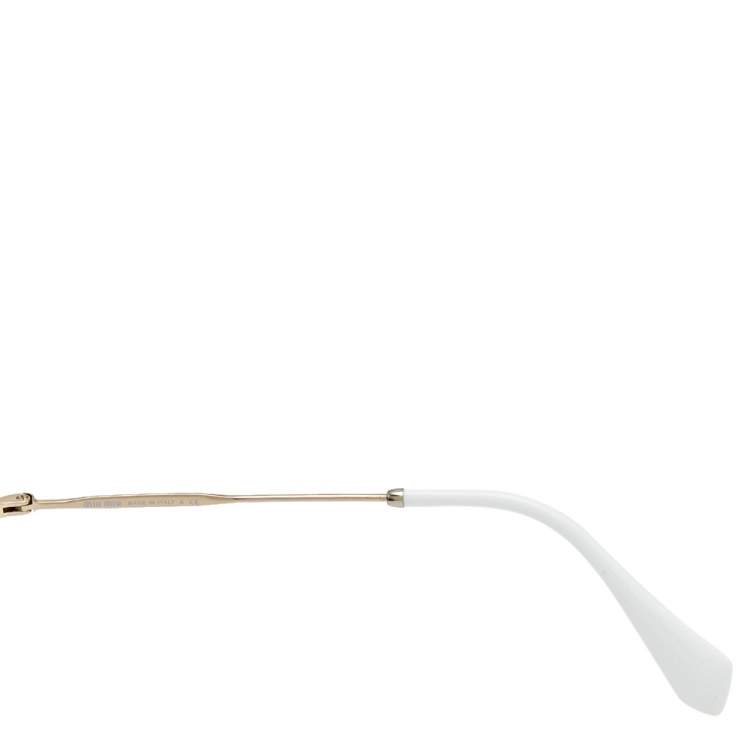 Pre Owned Miu Miu Blue Crystal Embellished/Grey Gradient SMU06S Round Sunglasses