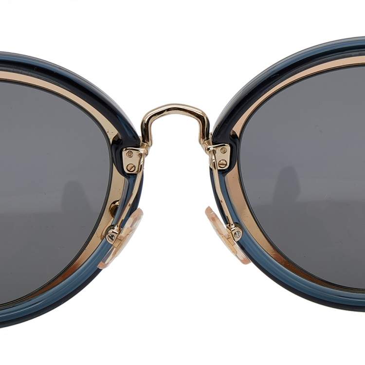 Pre Owned Miu Miu Two Tone/Grey Mirrored SMU 50R Cat-Eye Sunglasses