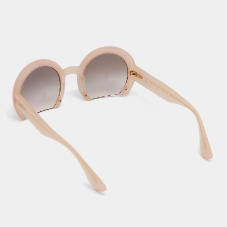 Pre Owned Miu Miu Pale Pink / Grey Gradient SMU 07Q Rasoir Half Rim Sunglasses