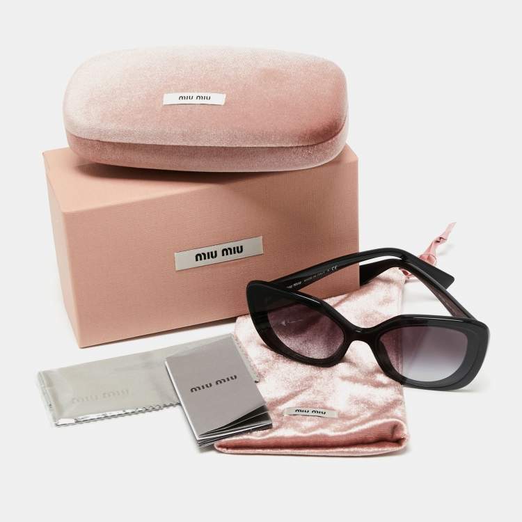 Pre Owned Miu Miu Black / Purple Gradient SMU 06X Oversized Cat Eye Sunglasses