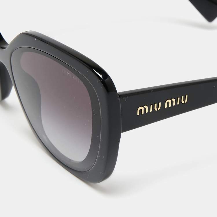 Pre Owned Miu Miu Black / Purple Gradient SMU 06X Oversized Cat Eye Sunglasses