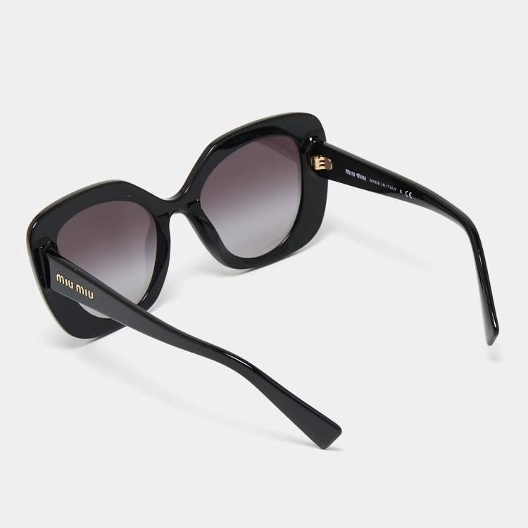 Pre Owned Miu Miu Black / Purple Gradient SMU 06X Oversized Cat Eye Sunglasses