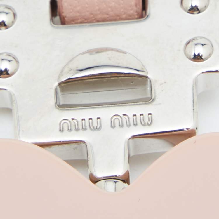 Pre Owned Miu Miu Pink Heart & Key Bag Charm/ Key Ring
