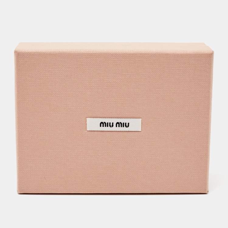Pre Owned Miu Miu Silver Tone Crystal Drop Clip-On Earrings 