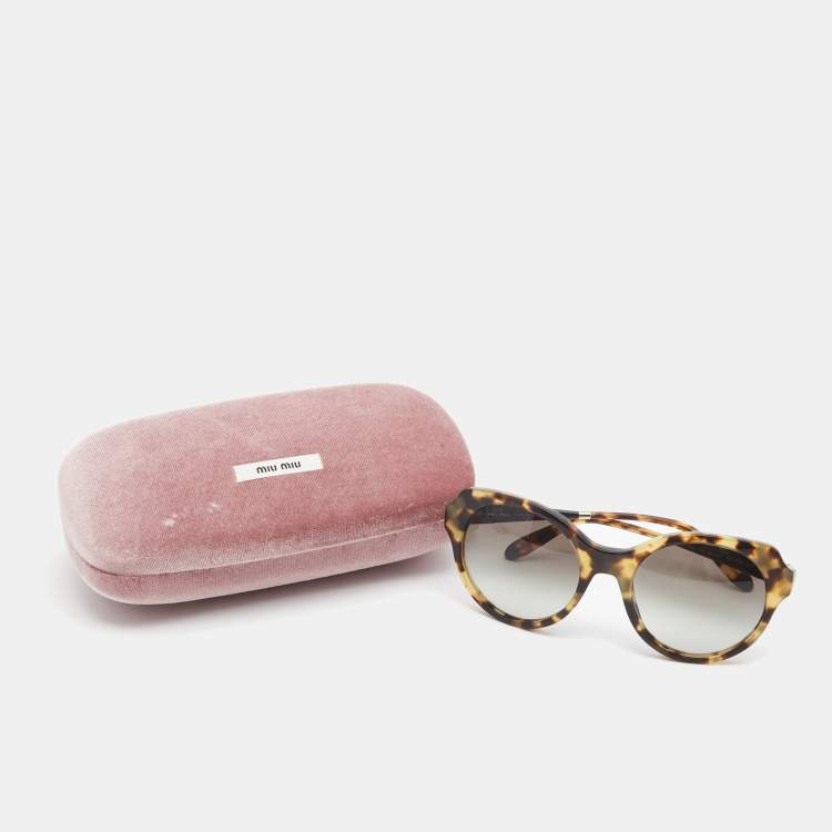 Pre Owned Miu Miu Brown Tortoise Gradient Sunglasses