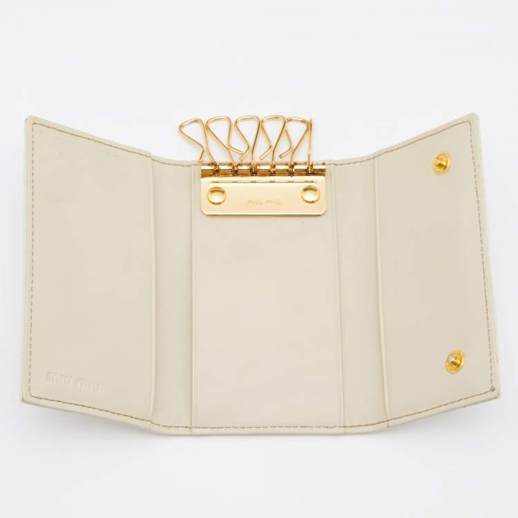 Miu Miu Cream Croc Embossed Leather Case Key Holder Miu Miu | TLC