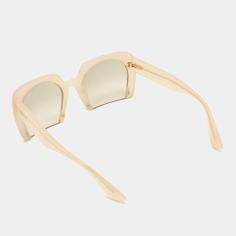 Pre Owned Miu Miu Sand/Green Gradient SMU06Q Rasoir Square Sunglasses