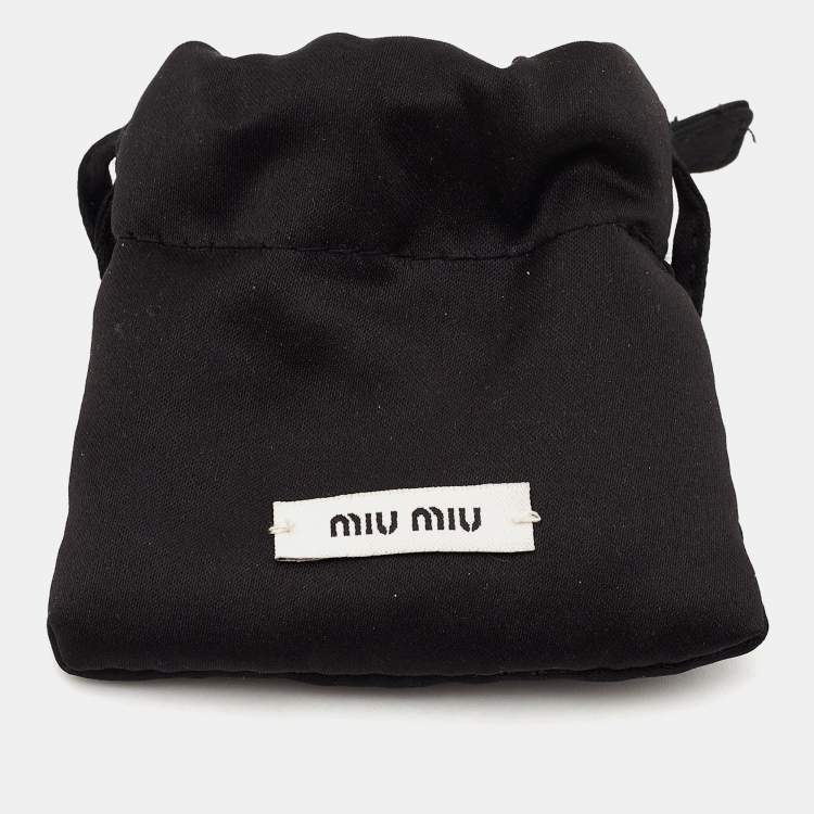 Pre Owned Miu Miu Bicolor Crystals Silver Tone Dangle Clip-on Earrings 