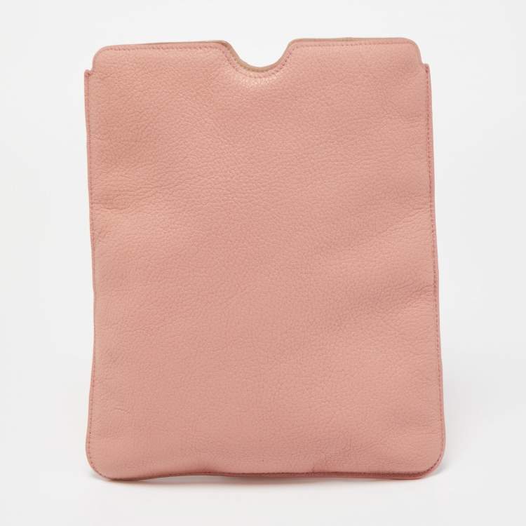 Pre Owned Miu Miu Pink Leather Studded iPad Case