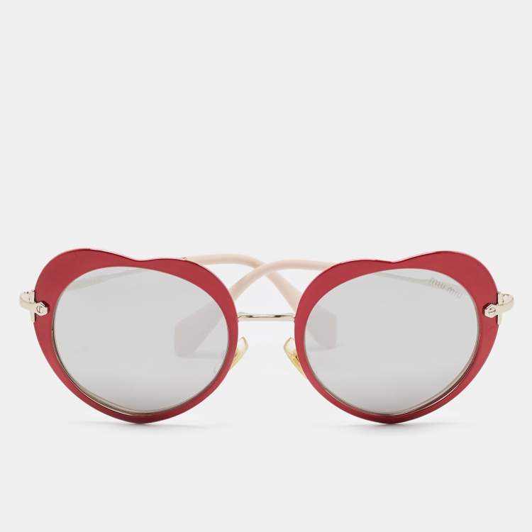 Logo cat-eye sunglasses in red - Miu Miu | Mytheresa