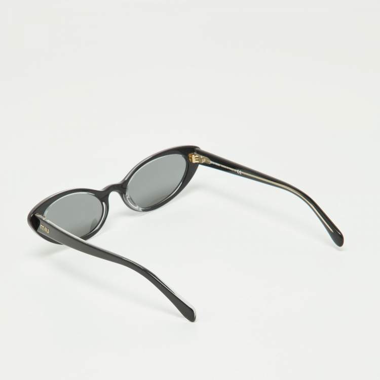 Pre Owned Miu Miu Black/Grey SMU09U Cat-Eye Sunglasses