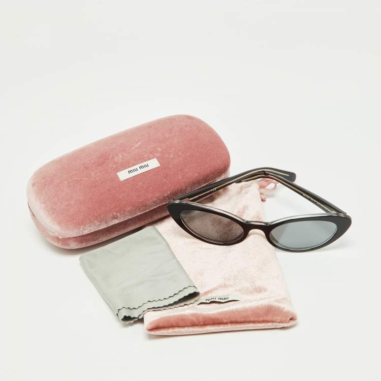 Pre Owned Miu Miu Black/Grey SMU09U Cat-Eye Sunglasses