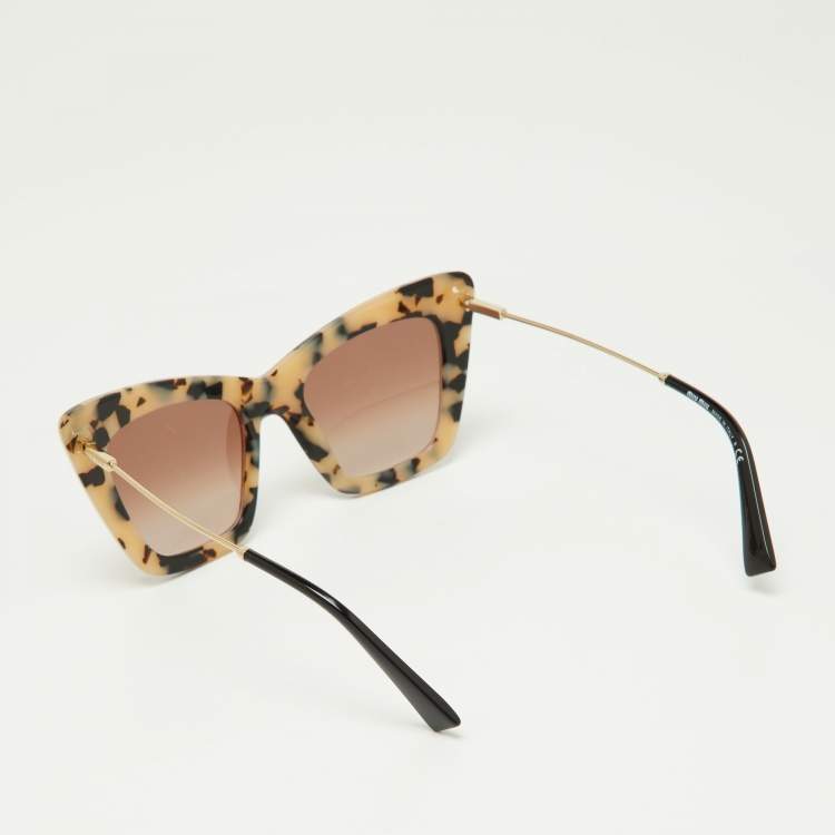 Pre Owned Miu Miu Havana Pink/Brown Gradient SMU01W Cat-Eye Sunglasses
