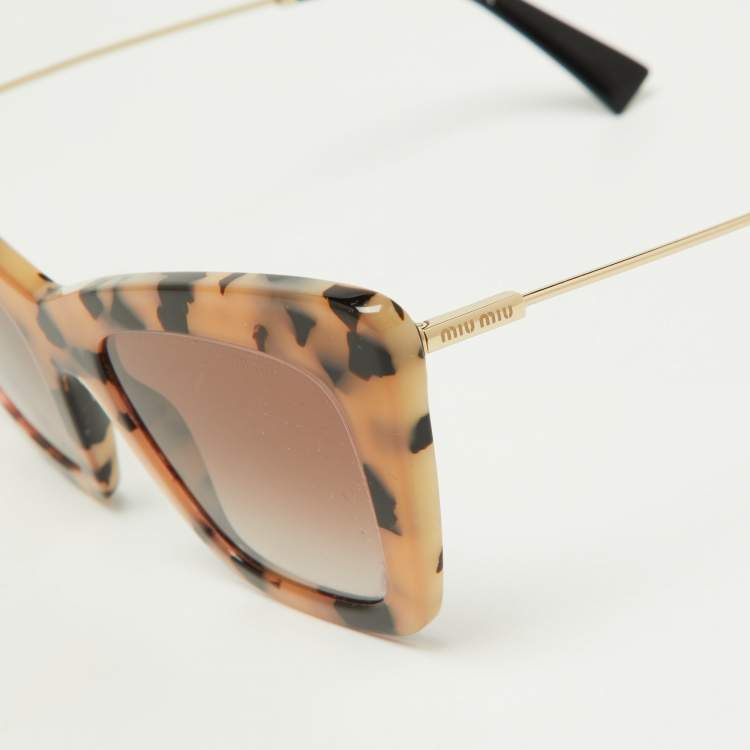 Pre Owned Miu Miu Havana Pink/Brown Gradient SMU01W Cat-Eye Sunglasses