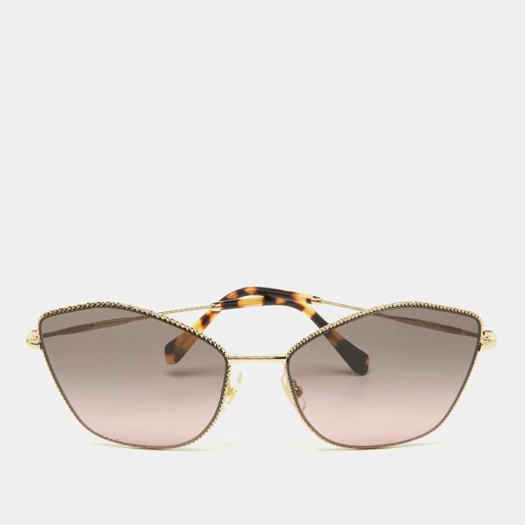 MIU MIU SMU04Q Pink Studded Cateye Sunglasses - The Purse Ladies