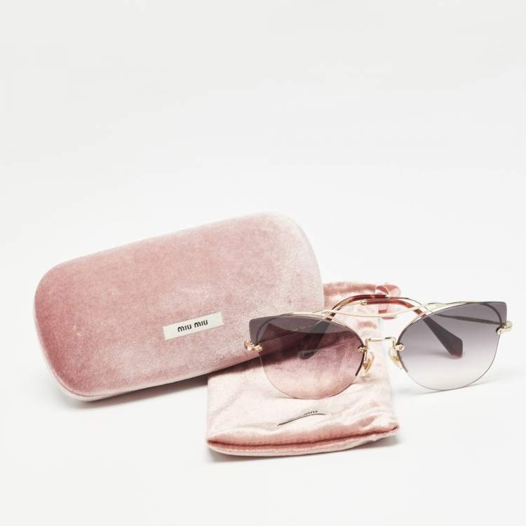 Pre Owned Miu Miu Pink Gradient SMU52S Butterfly Sunglasses