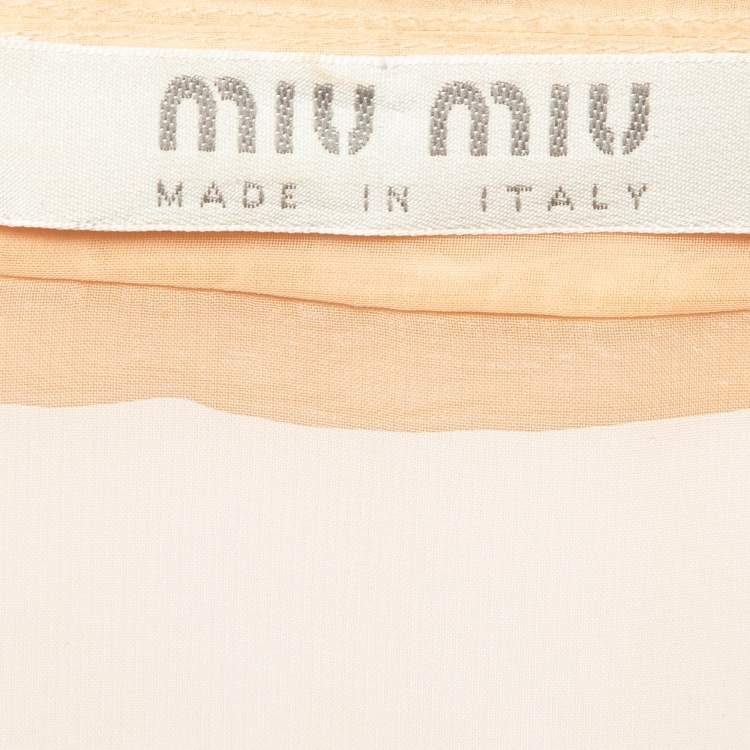 Pre Owned Miu Miu Beige Chiffon Sheer Blouse M