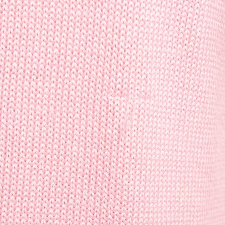 Pre Owned Miu Miu Pink Patterned Knit Button Front Cardigan S