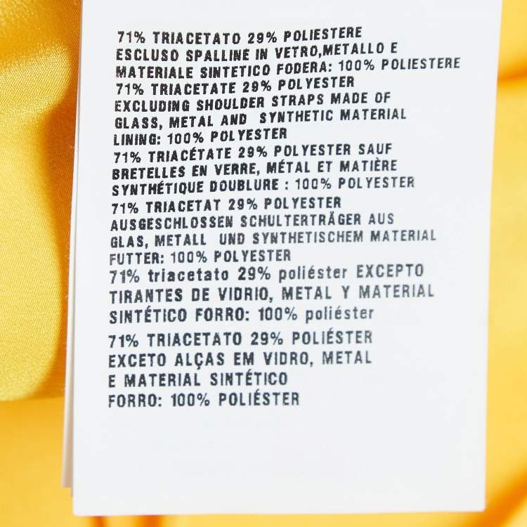 Pre Owned Miu Miu Yellow Crepe Faille Cady Chain Strap Mini Dress M