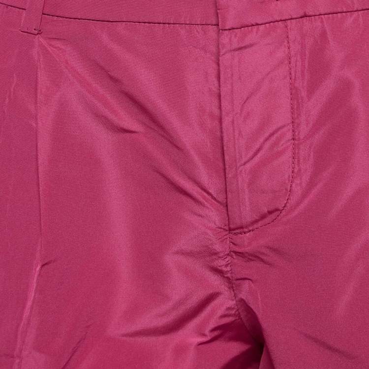 Pre Owned Miu Miu Pink Synthetic Pleated Shorts S