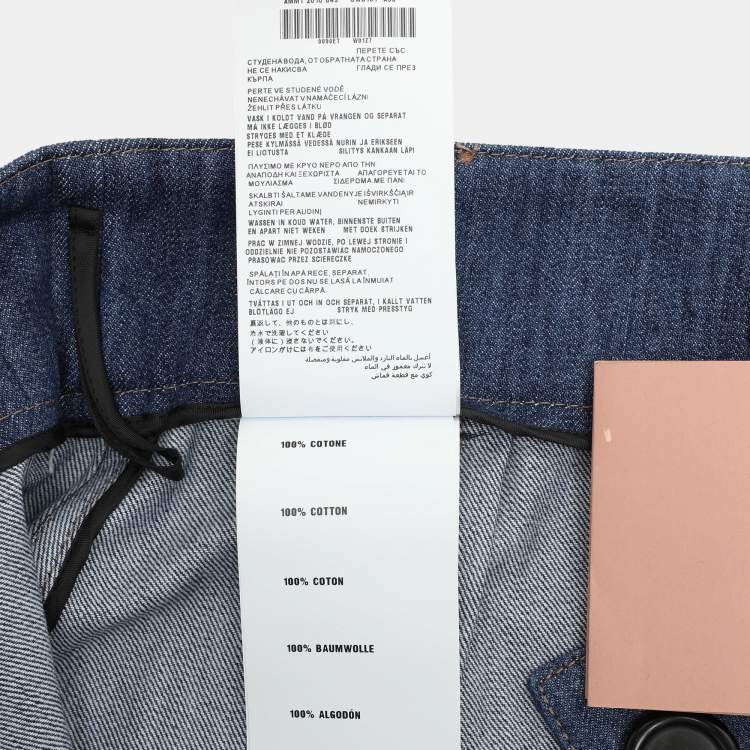مملوكة مسبقًا Miu Miu Blue Denim Button Front Midi Skirt M