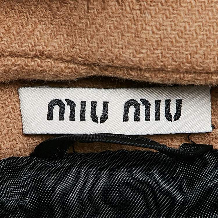 Pre Owned Miu Miu Brown Wool Detachable Raccoon Fur Coat M