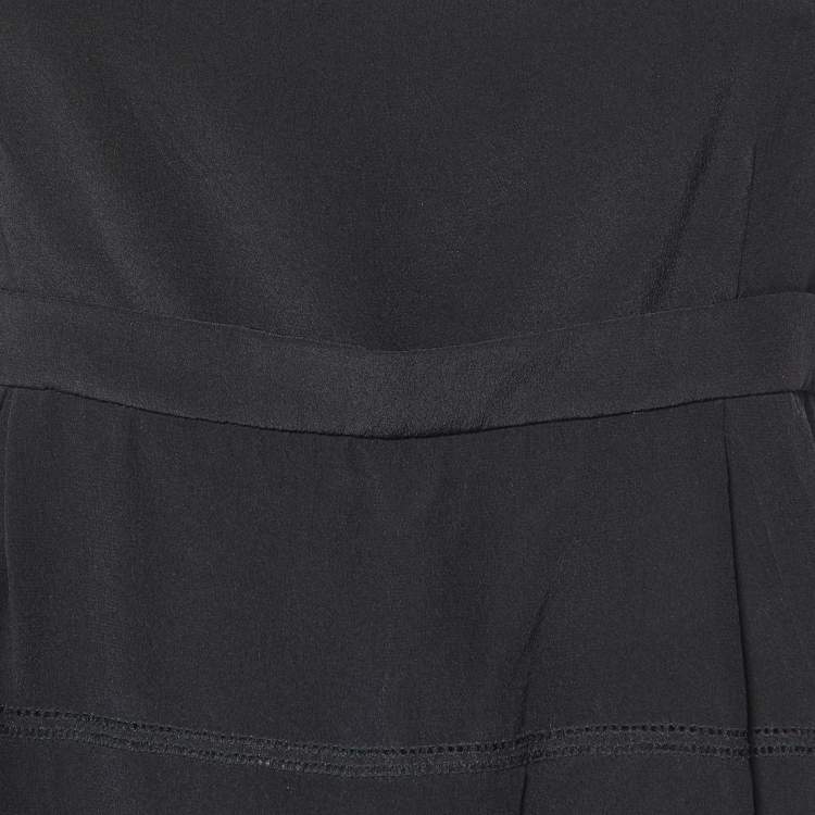 Pre Owned Miu Miu Black Silk Sleeveless Mini Dress M