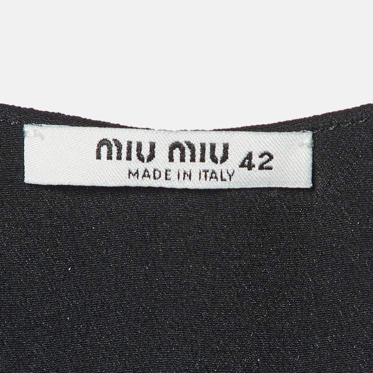Pre Owned Miu Miu Black Silk Sleeveless Mini Dress M