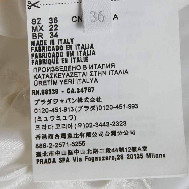 Pre Owned Miu Miu White Technical Silk Perforated Detail Sleeveless Mini Dress XS