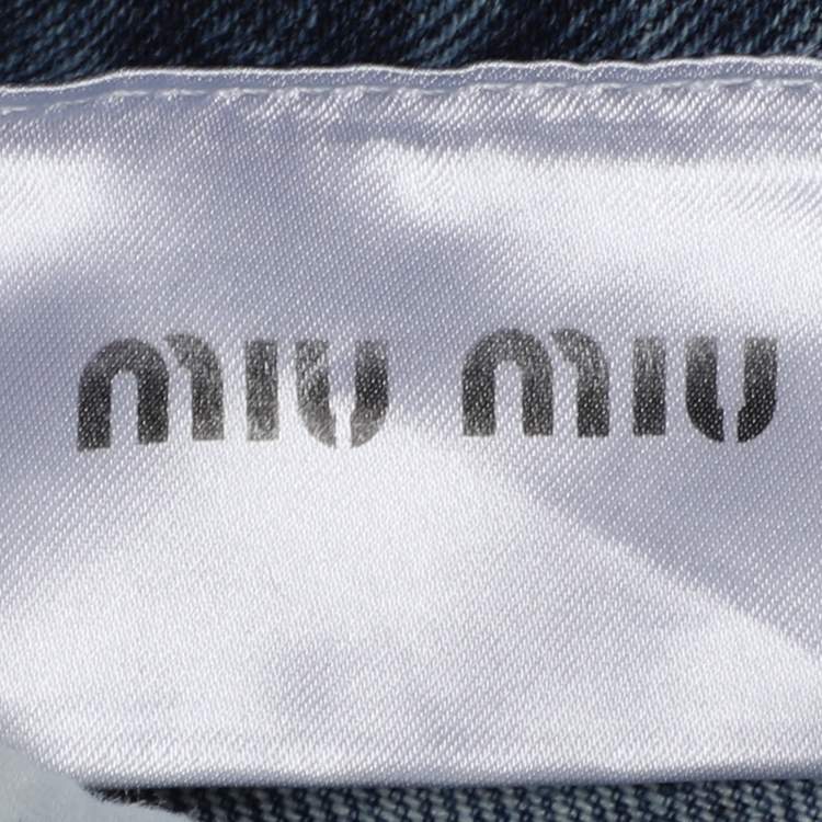 Pre Owned Miu Miu Light Blue Denim Kate Jeans S