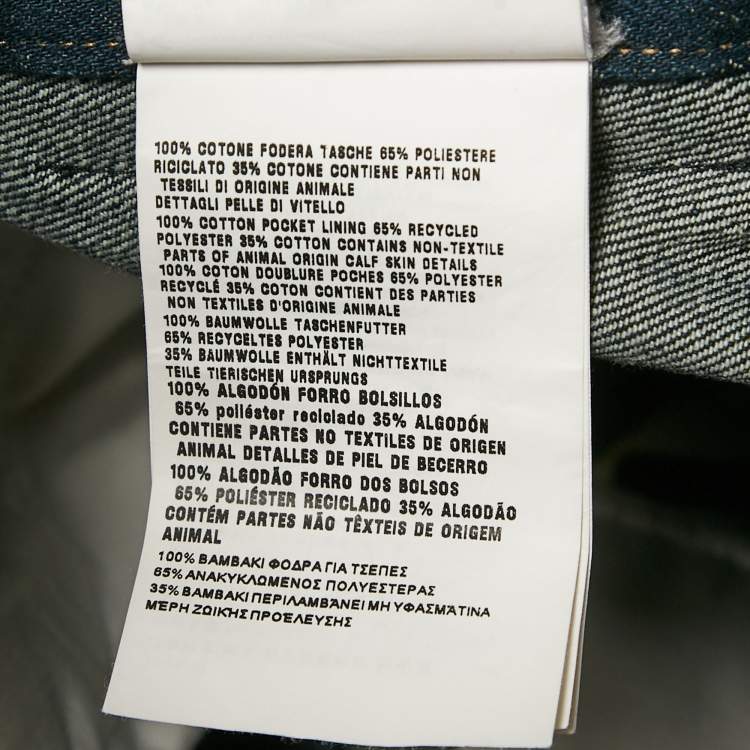 Pre Owned Miu Miu Upcycled Blue Washed Denim High-Rise Shorts S Waist 25"