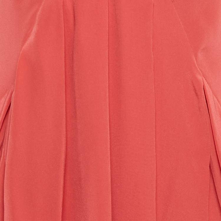 Pre Owned Miu Miu Pink Silk Drape Detail Mini Dress M