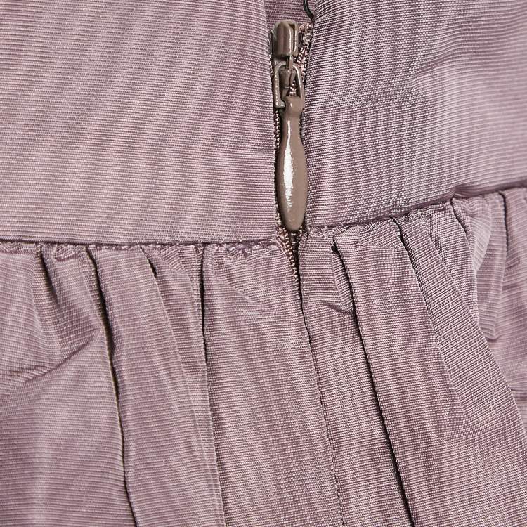 Pre Owned Miu Miu Mauve Crepe Gathered Mini Skirt S