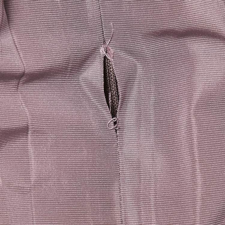 Pre Owned Miu Miu Mauve Crepe Gathered Mini Skirt S