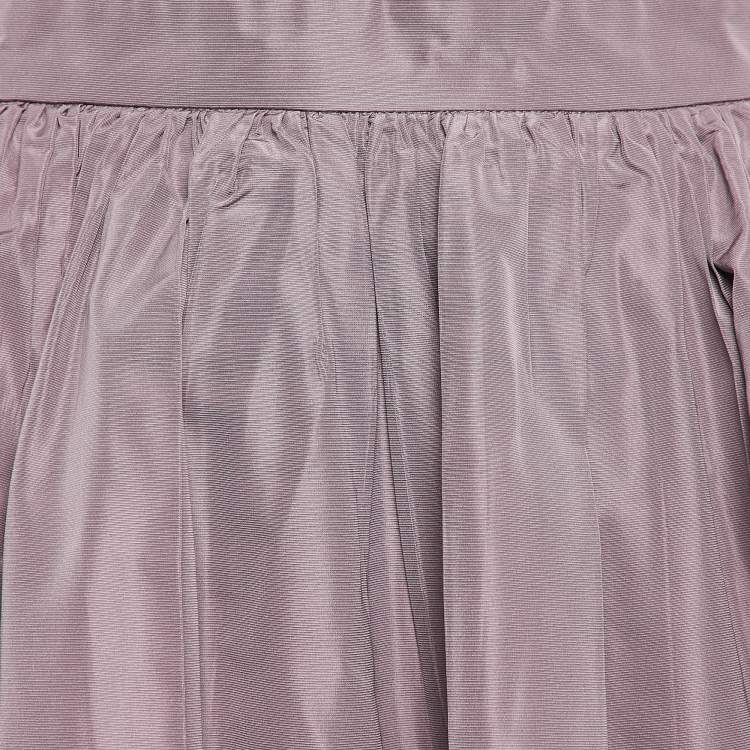 Pre Owned Miu Miu Mauve Crepe Gathered Mini Skirt S