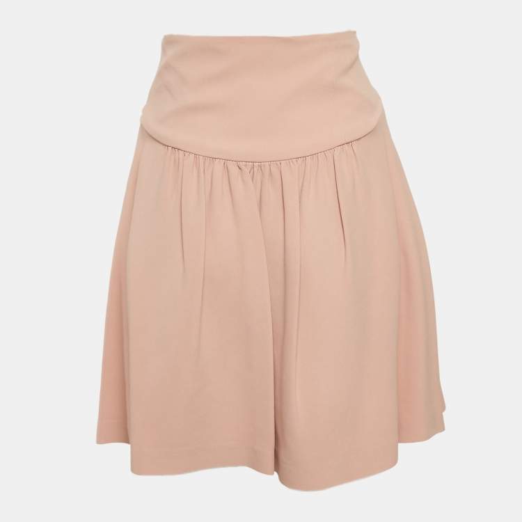 Pre Owned Miu Miu Pink Crepe Mini Skirt S