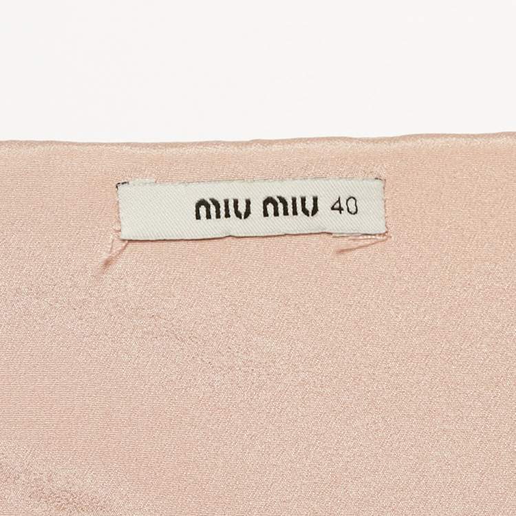 Pre Owned Miu Miu Pink Crepe Mini Skirt S