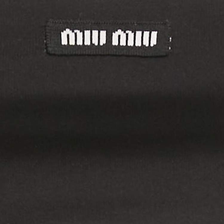 Pre Owned Miu Miu Black Jersey Crop Top And Skirt Set XS