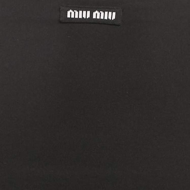 Pre Owned Miu Miu Black Jersey Crop Top And Skirt Set XS