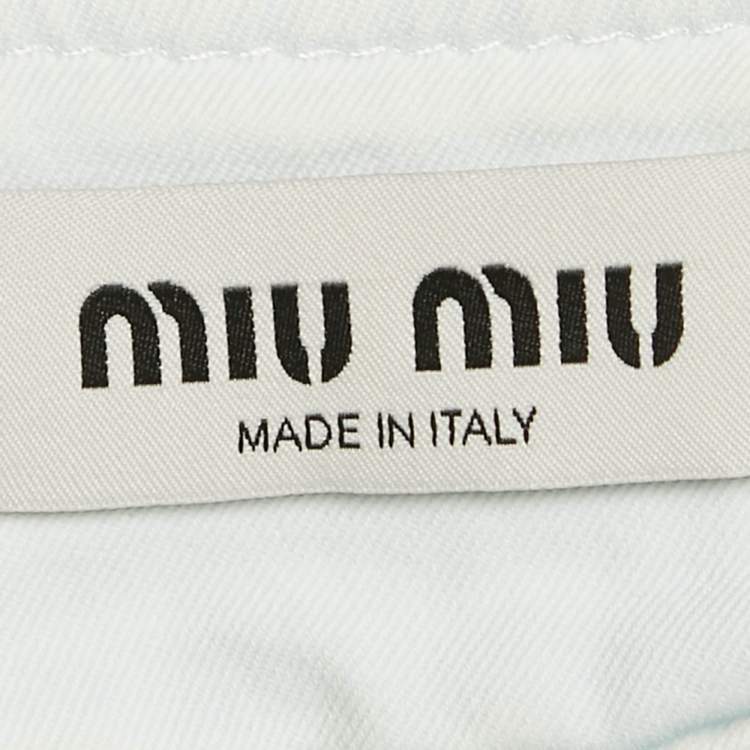 Pre Owned Miu Miu Light Blue Denim Vest XS