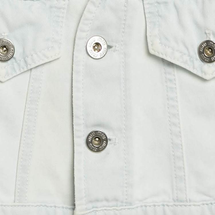 Pre Owned Miu Miu Light Blue Denim Vest XS