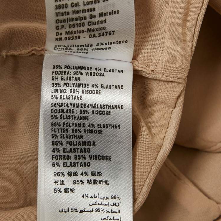 Pre Owned Miu Miu Beige Logo Applique Jersey Top and Skirt Set XS