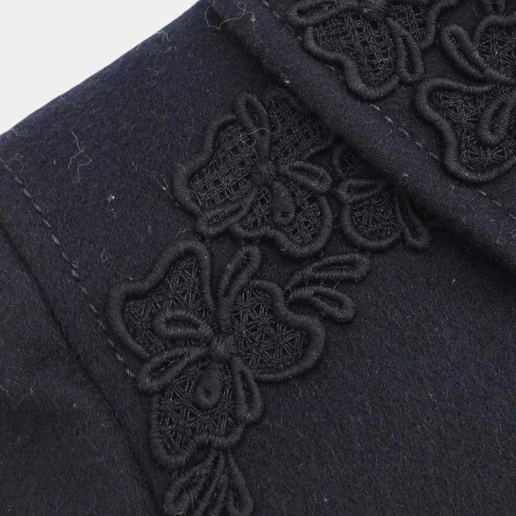 Pre Owned Miu Miu Black Wool Coat Woman Size 36