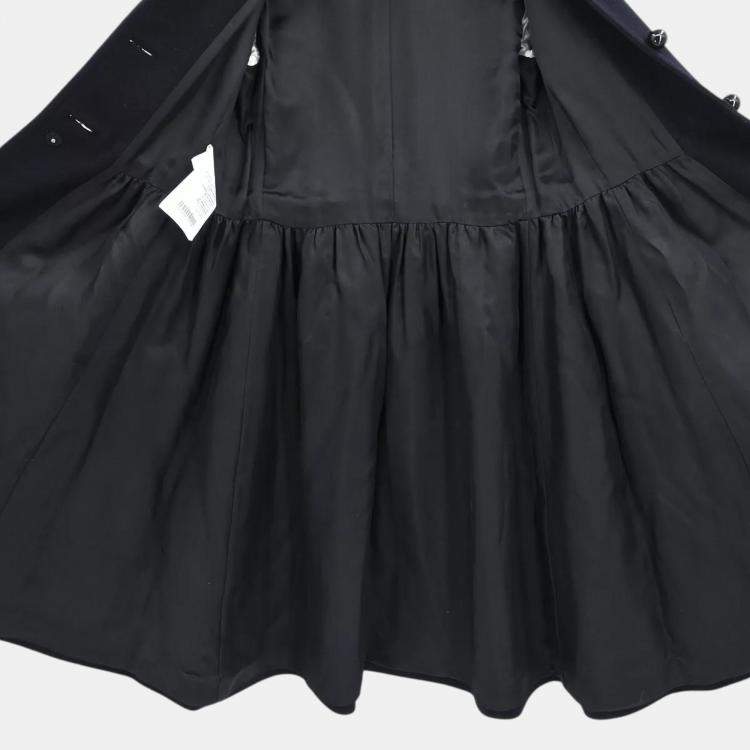 Pre Owned Miu Miu Black Wool Coat Woman Size 36
