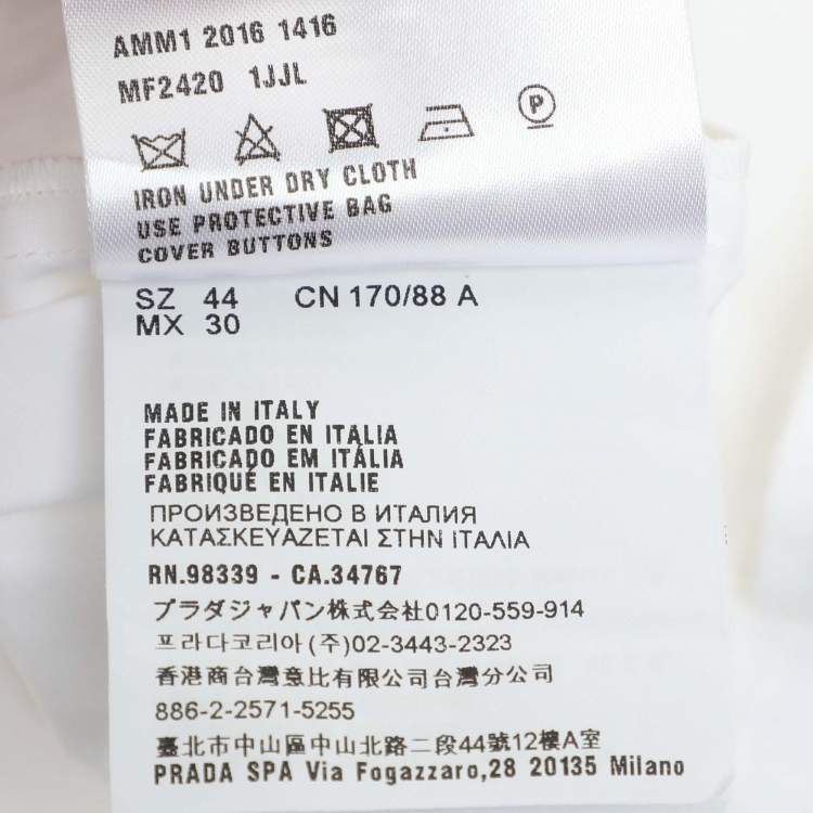 Pre Owned Miu Miu White Cotton Lace Details Midi Dress M