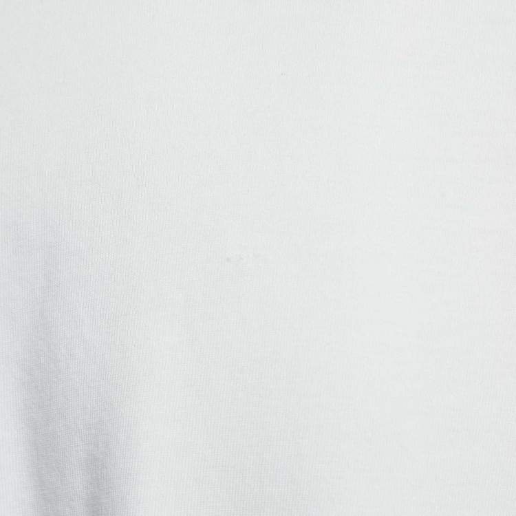 Pre Owned Miu Miu White Logo Applique Jersey T-Shirt M