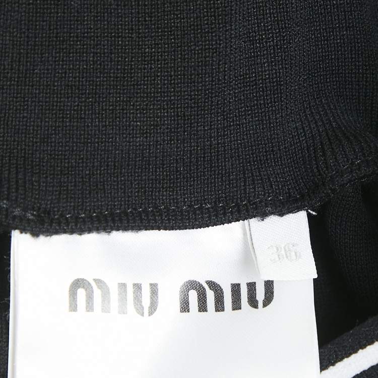 Pre Owned Miu Miu Black Sequin Embellished Jersey Sweatpants XS
